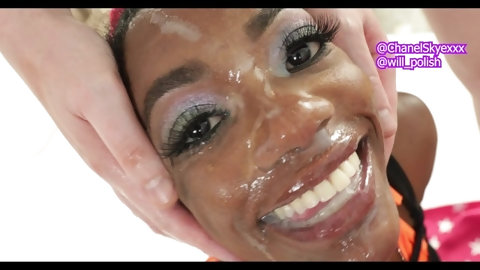 Black ebony petite slut white cock worship,...