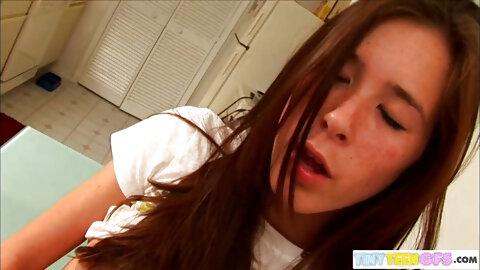 BrookeSkye Rubbing small boobs and Pussy inside...