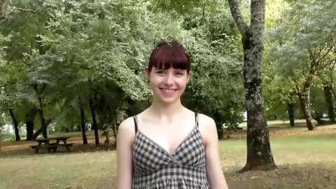 Skinny teen first casting. Shy teen does her...