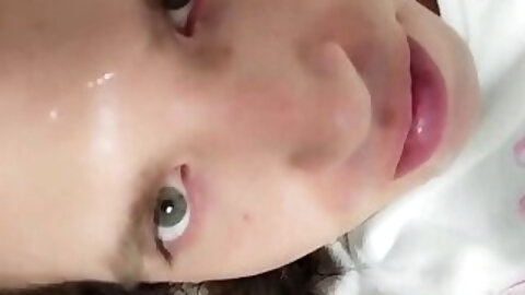 Small dick femboy piss and cum on face...